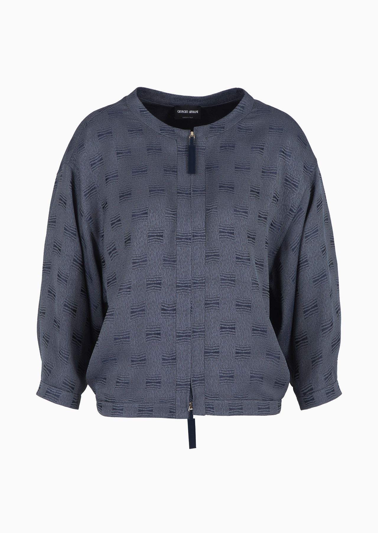 Jacquard viscose zip-up shirt - 1