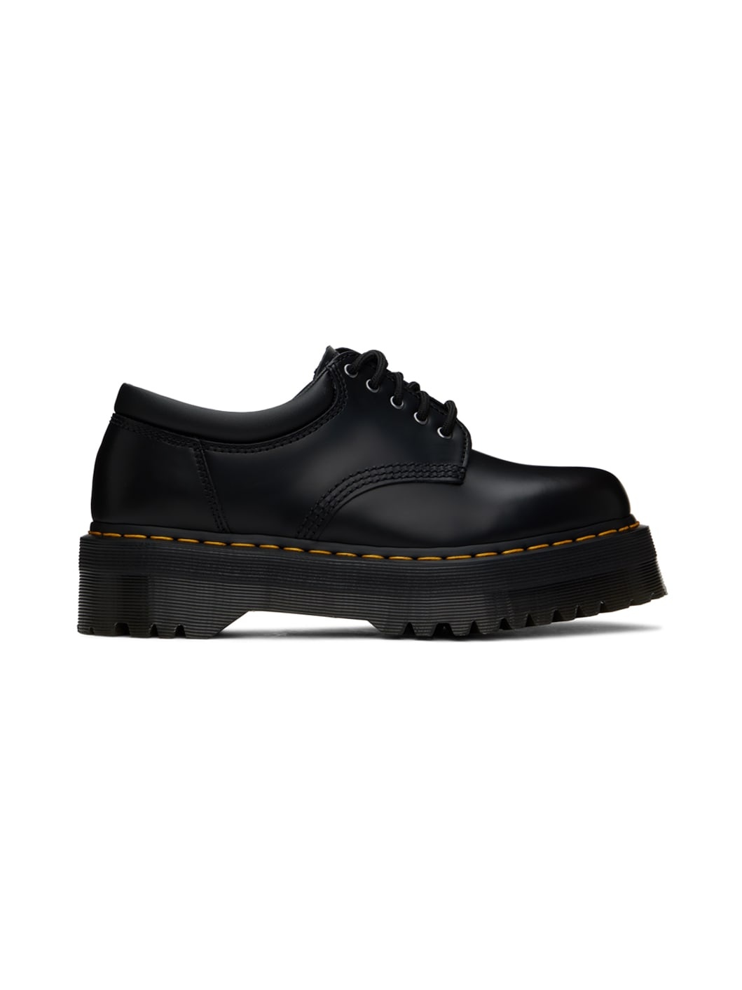 Black 8053 Leather Platform Derbys - 1