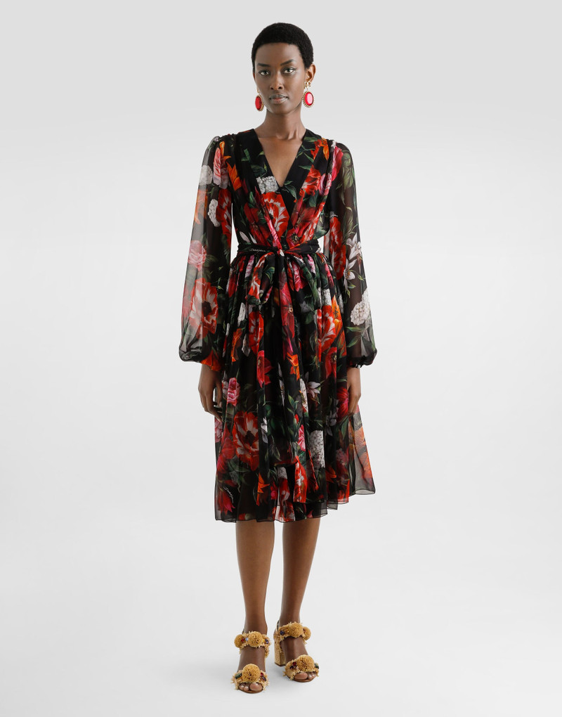 Dolce & Gabbana Flower-print chiffon dress outlook