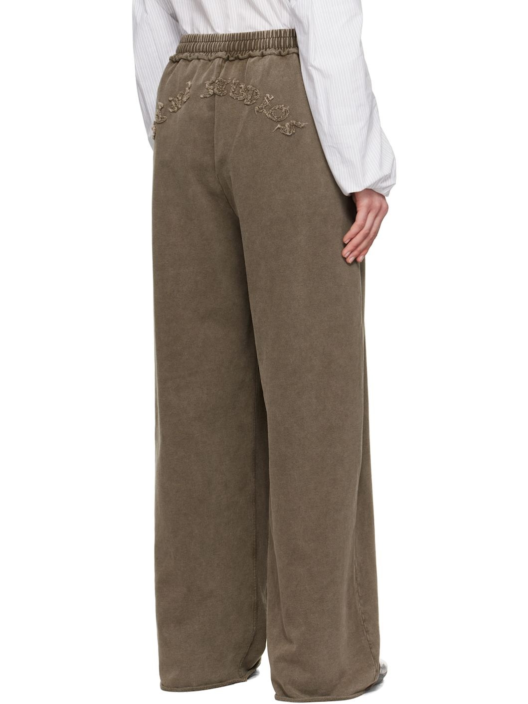 Brown Embroidered Logo Lounge Pants - 3