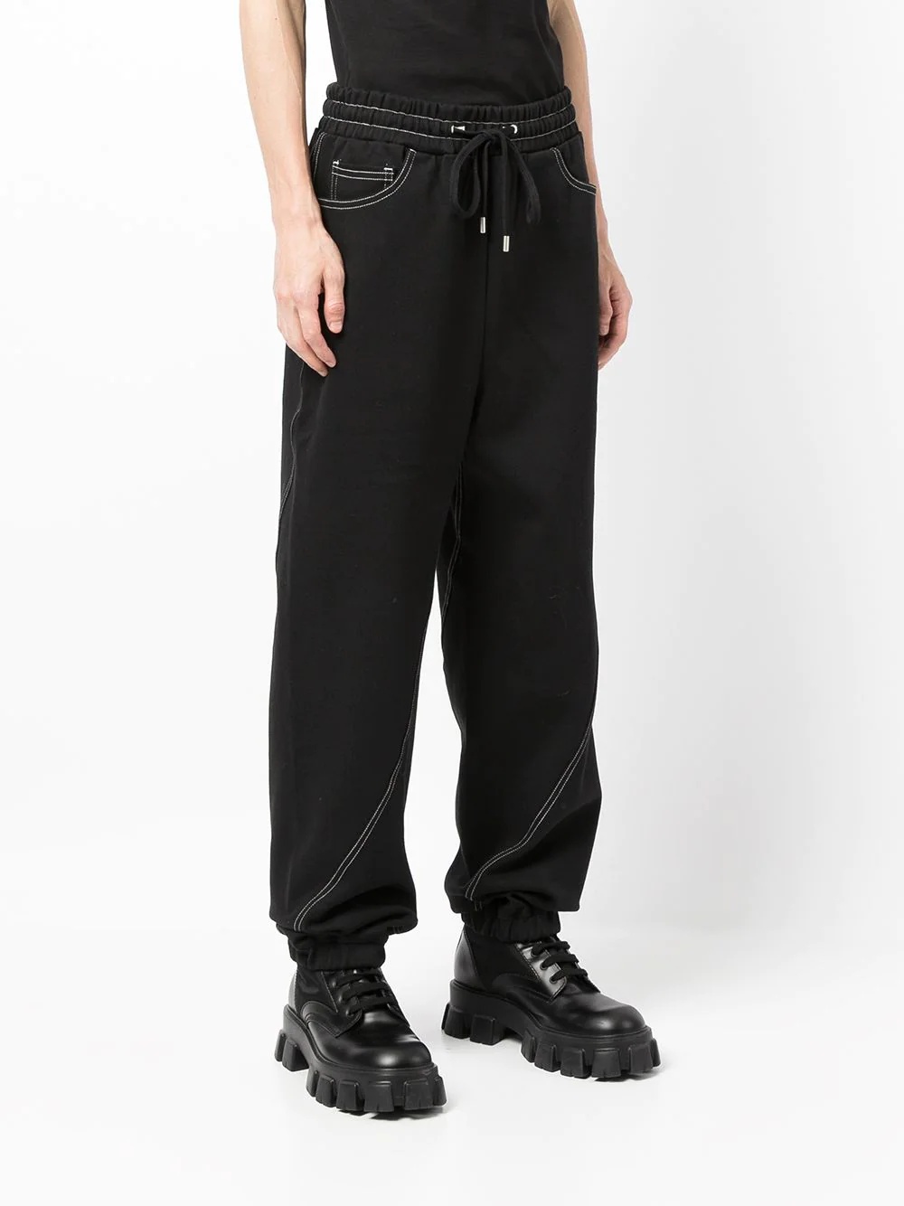 contrast-stitching track pants - 3