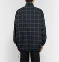 Oversized Logo-Embroidered Checked Cotton-Flannel Track Jacket - 11