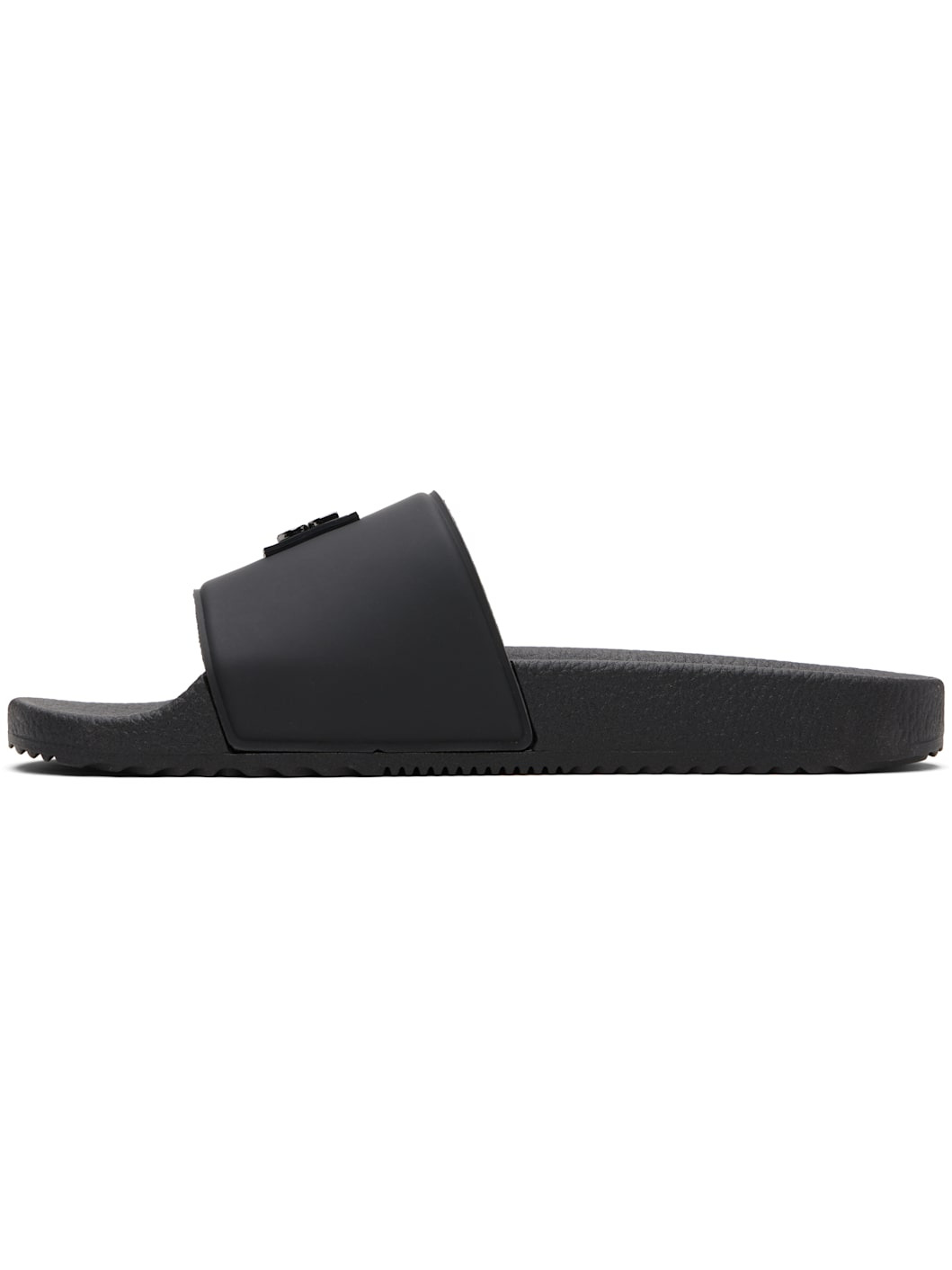 Black Contrast-Logo Strap Slides - 3