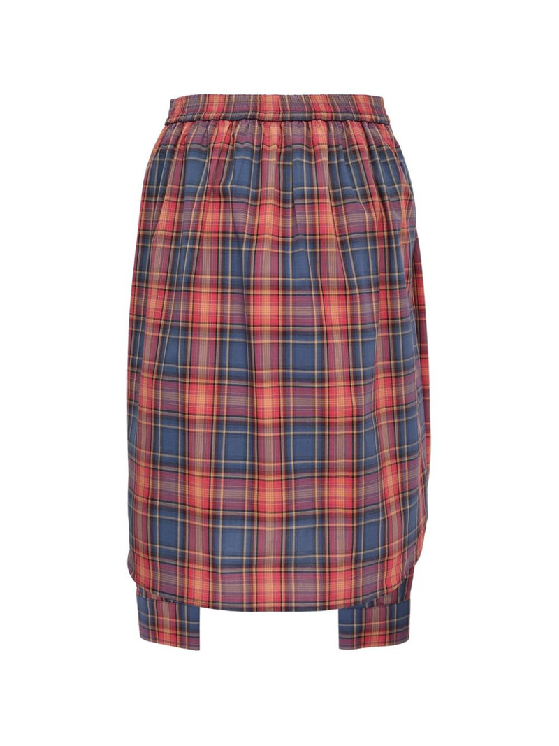 pushBUTTON buttoned tied-waist plaid skirt outlook