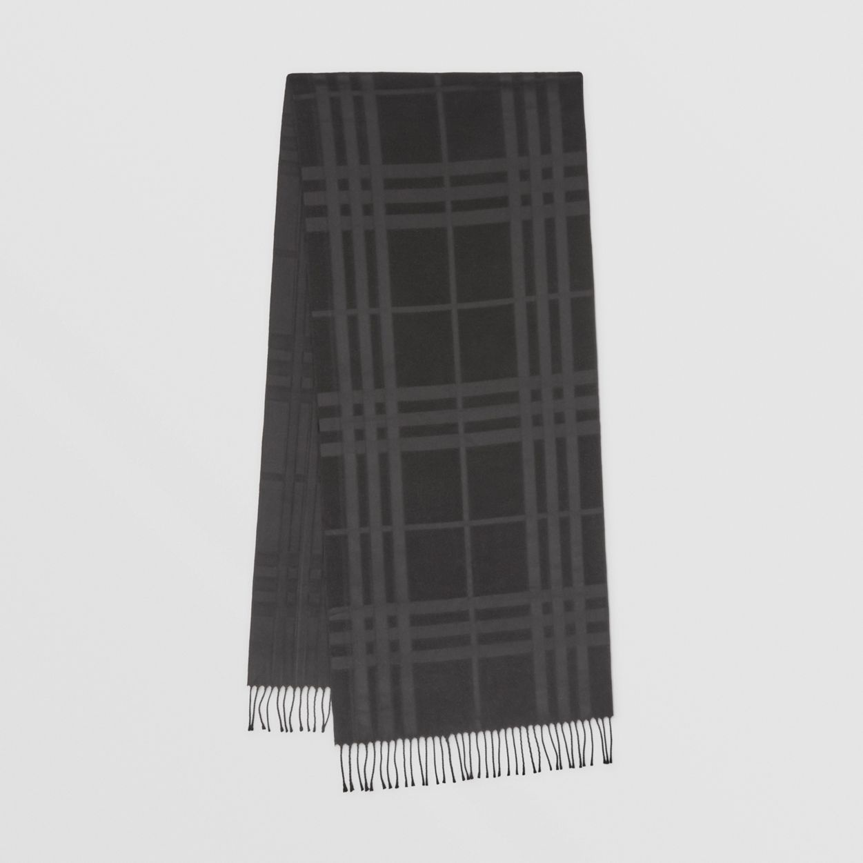 Check Silk Jacquard Scarf - 1