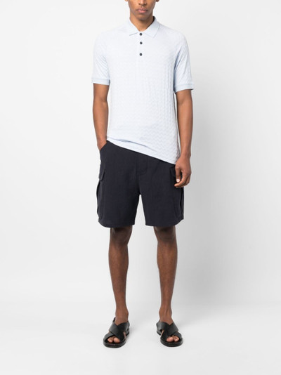 GIORGIO ARMANI wide-leg linen cargo shorts outlook