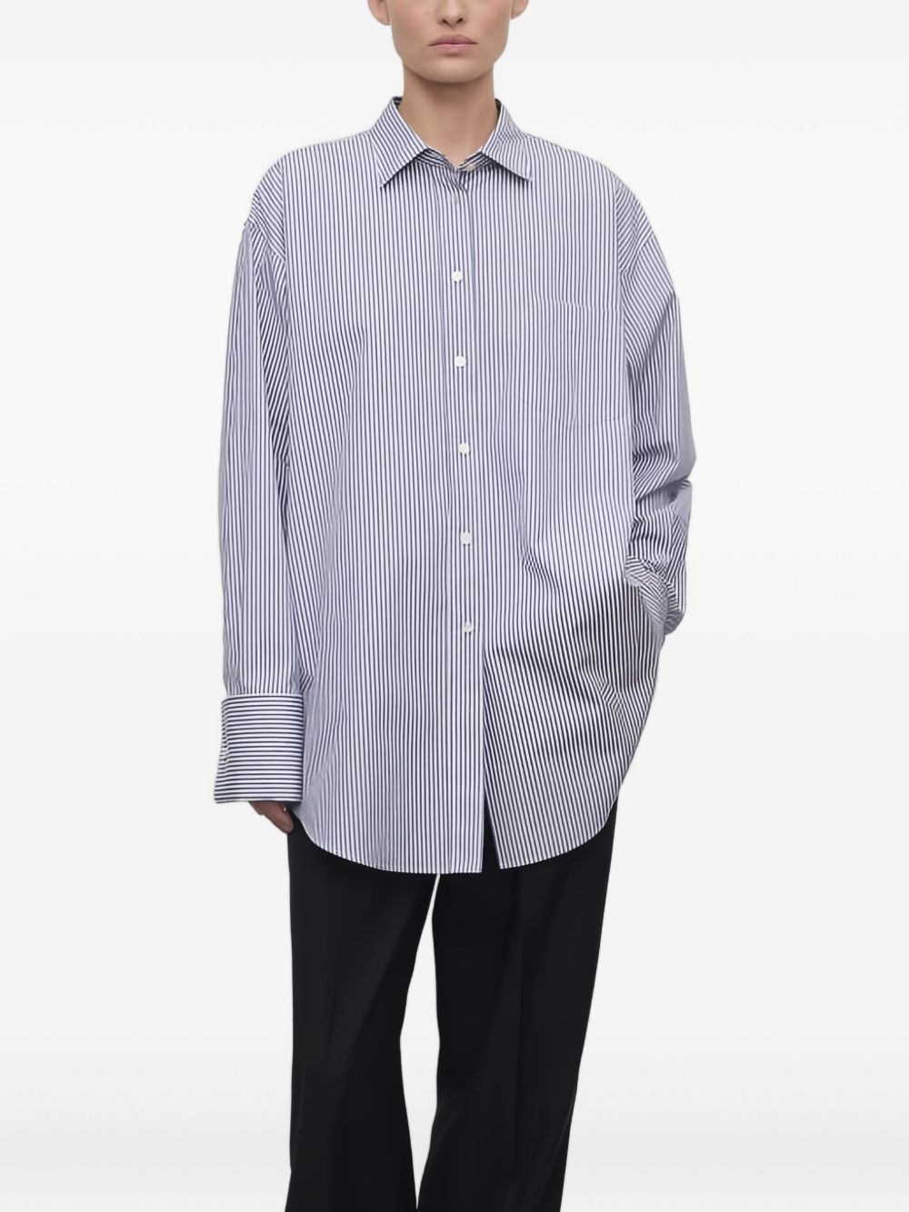 stripe-pattern cotton shirt - 2