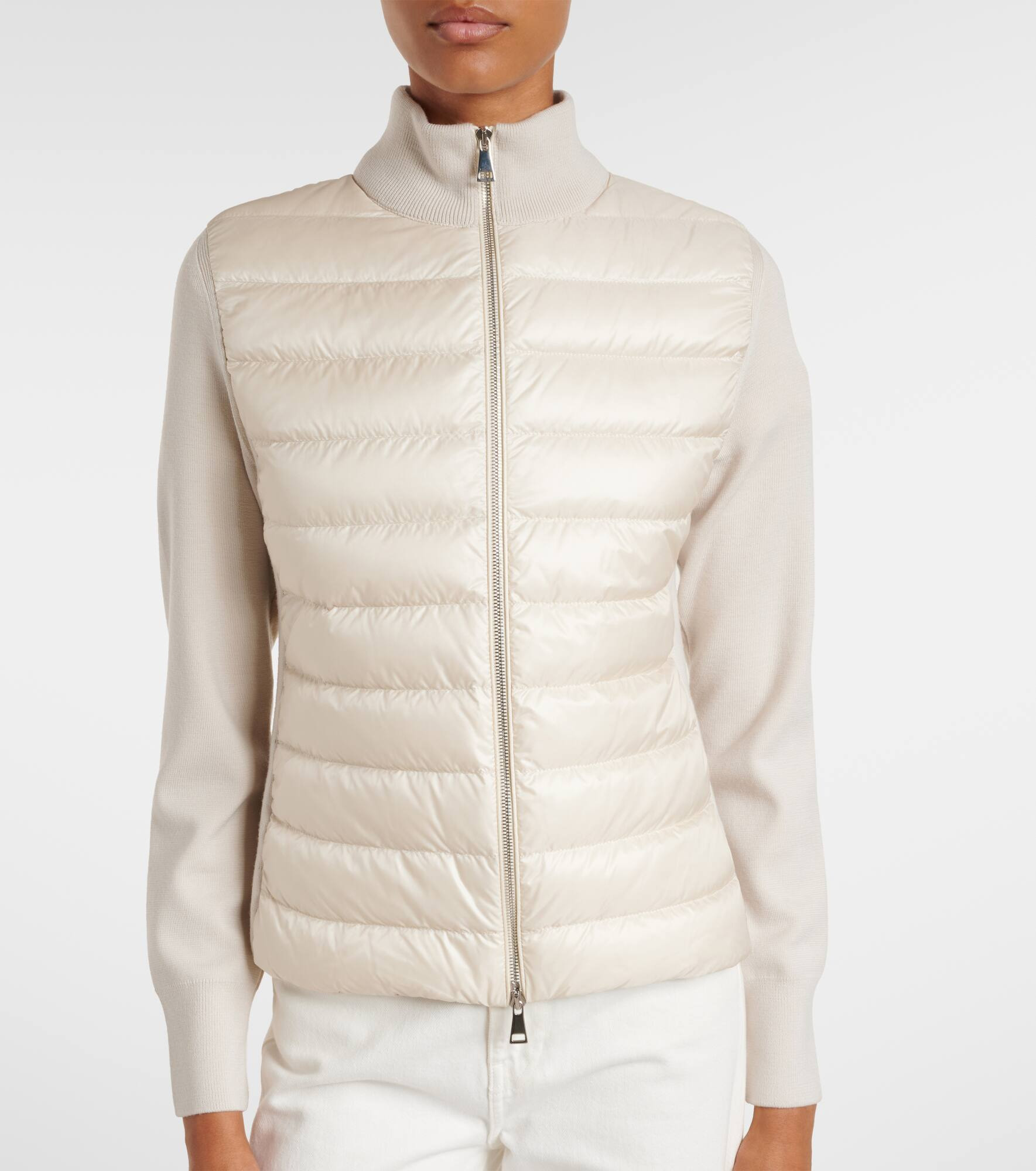 Down-paneled virgin wool cardigan - 6
