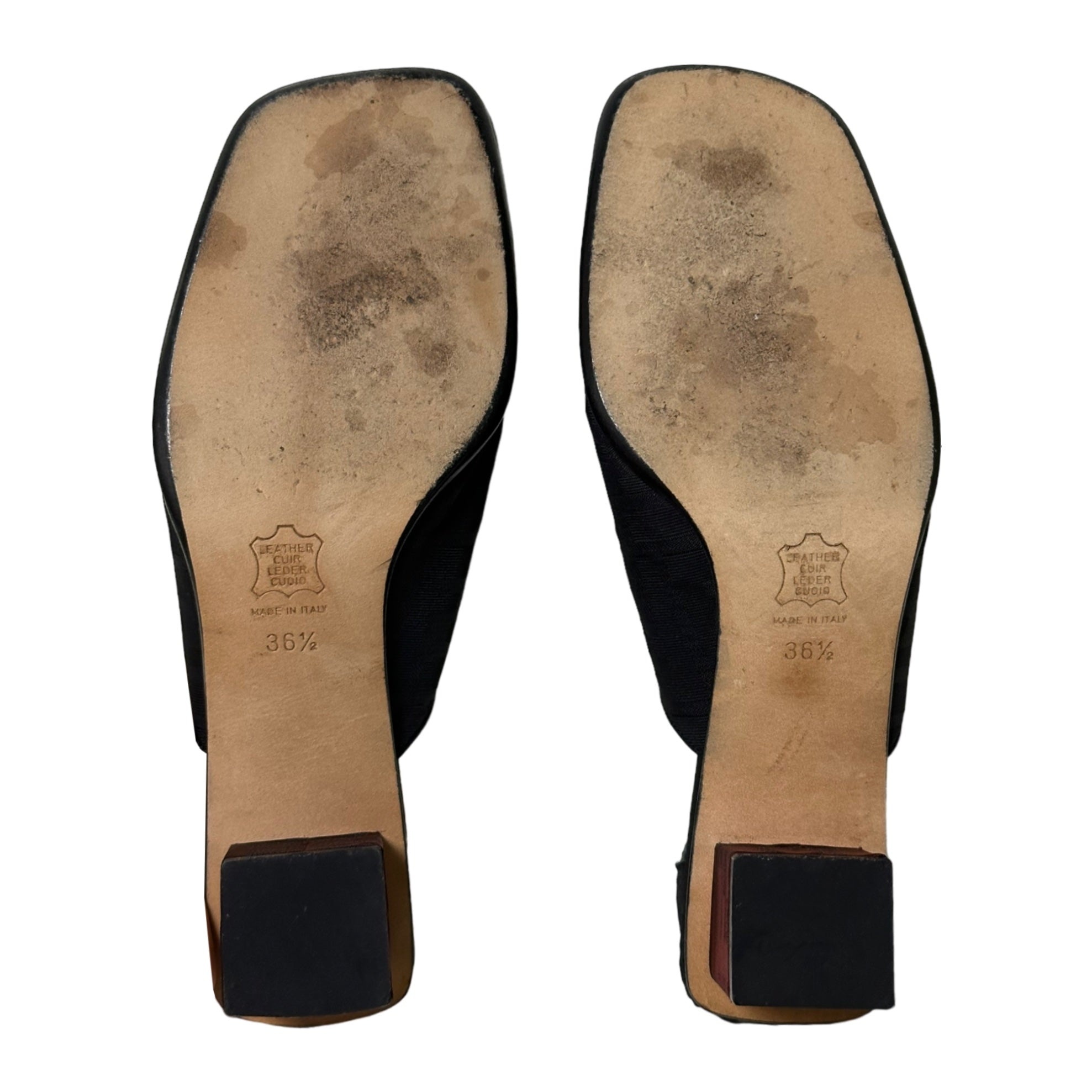 FENDI Zucca FF Monogram Block Heel Sandals - 3
