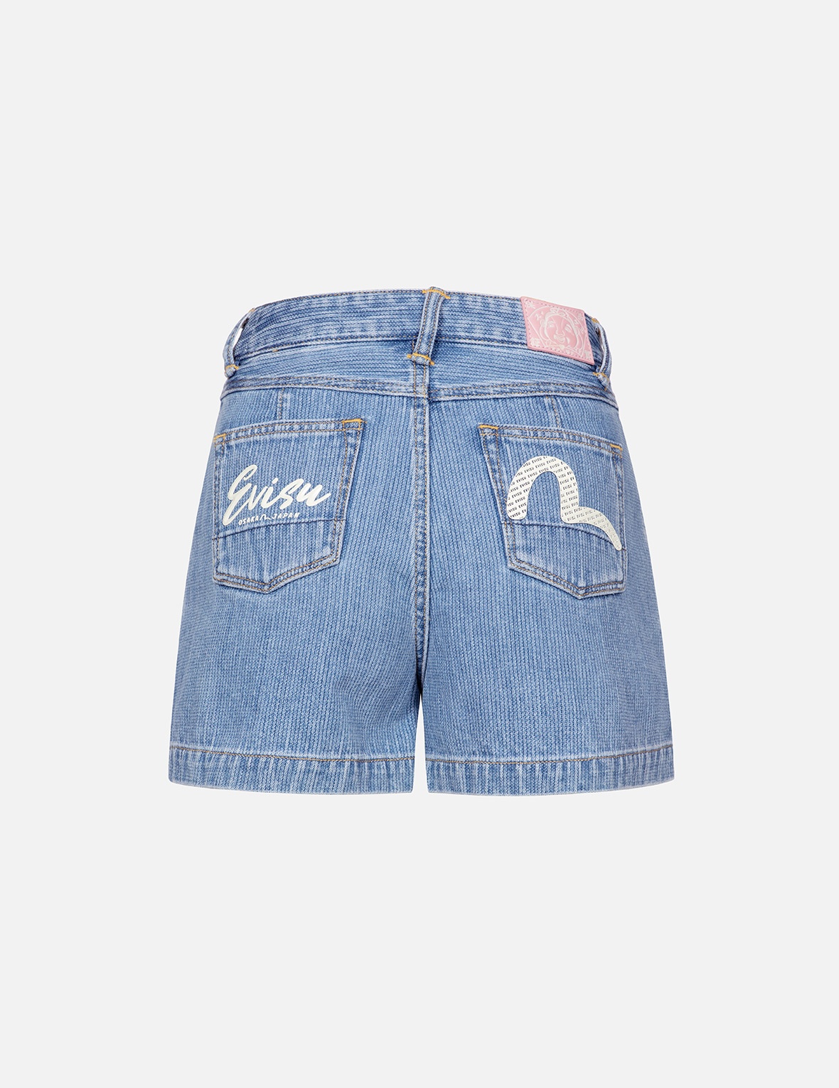 SEAGULL AND LOGO PRINT FASHION FIT DENIM SHORTS - 2