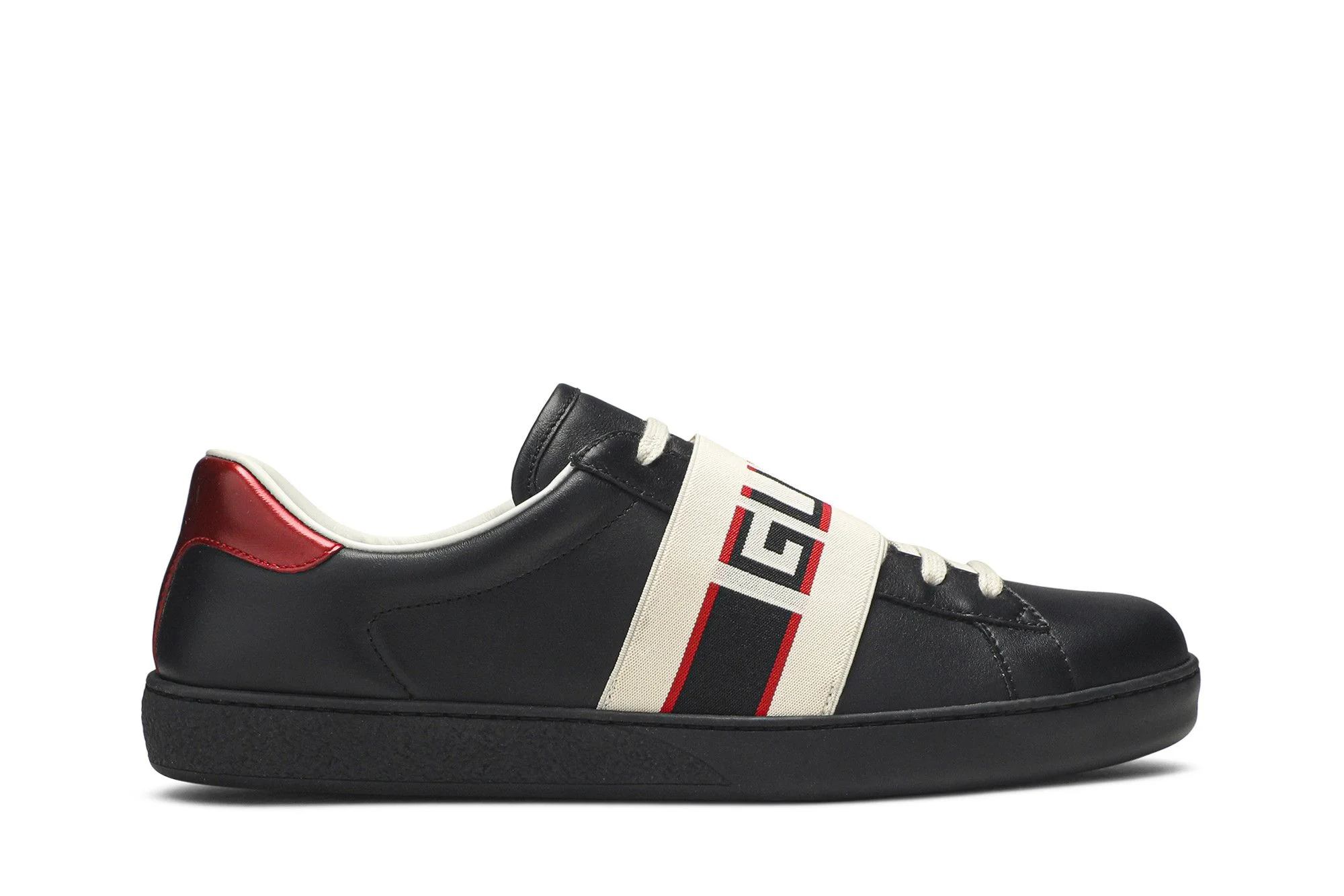 Gucci Ace Stripe Leather 'Black' - 1