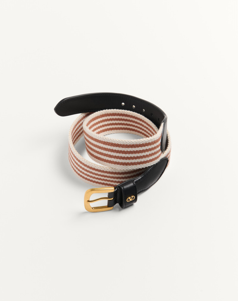 Valentino VLOGO SIGNATURE BELT IN RIBBON AND CALFSKIN 35 MM outlook