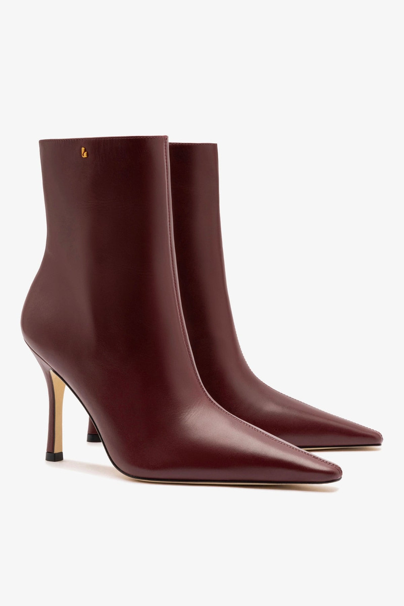 Mini Carine Boot In Burgundy Leather 3