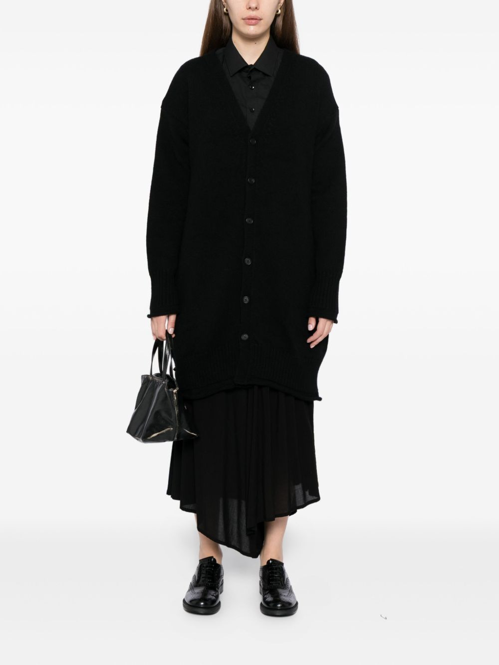 intarsia-knit cardi-coat - 2