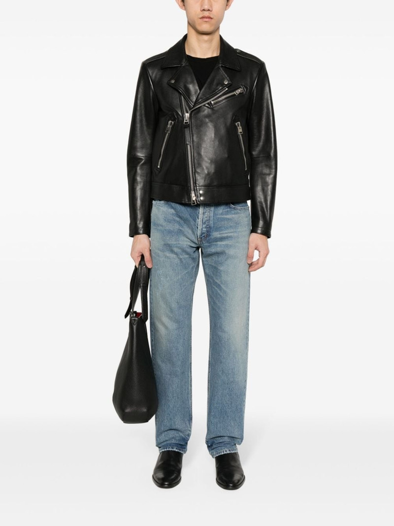 SAINT LAURENT stonewashed distressed straight jeans outlook
