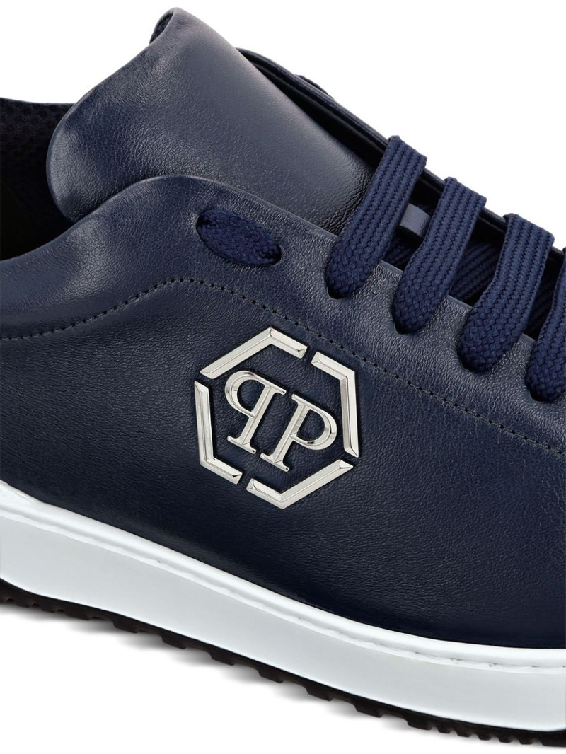 logo-appliquÃ© leather sneakers 3