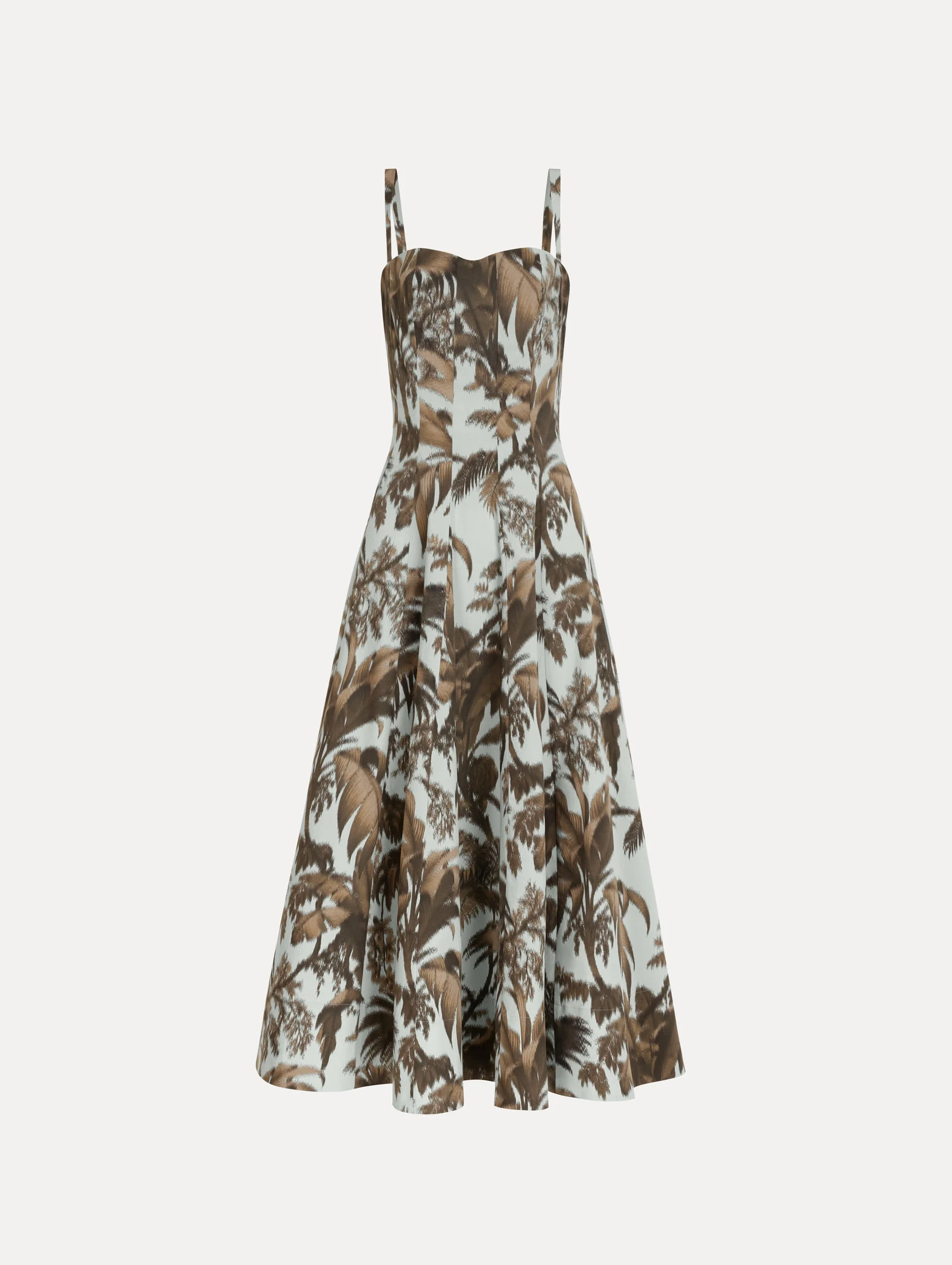 CHINÉ PALM LEAVES COTTON POPLIN DRESS - 1