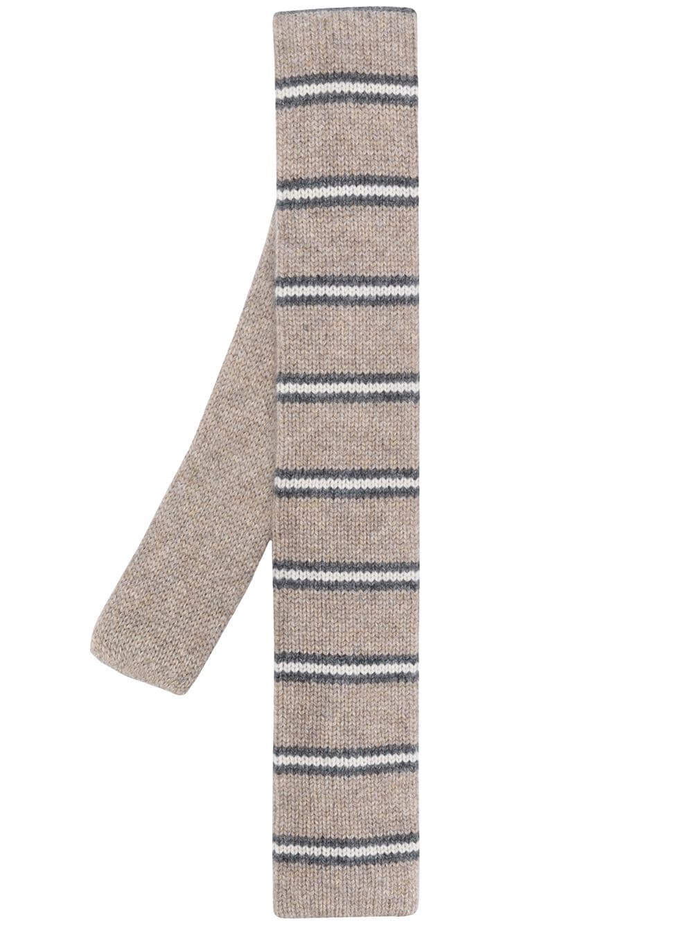 striped-print cashmere tie  - 1