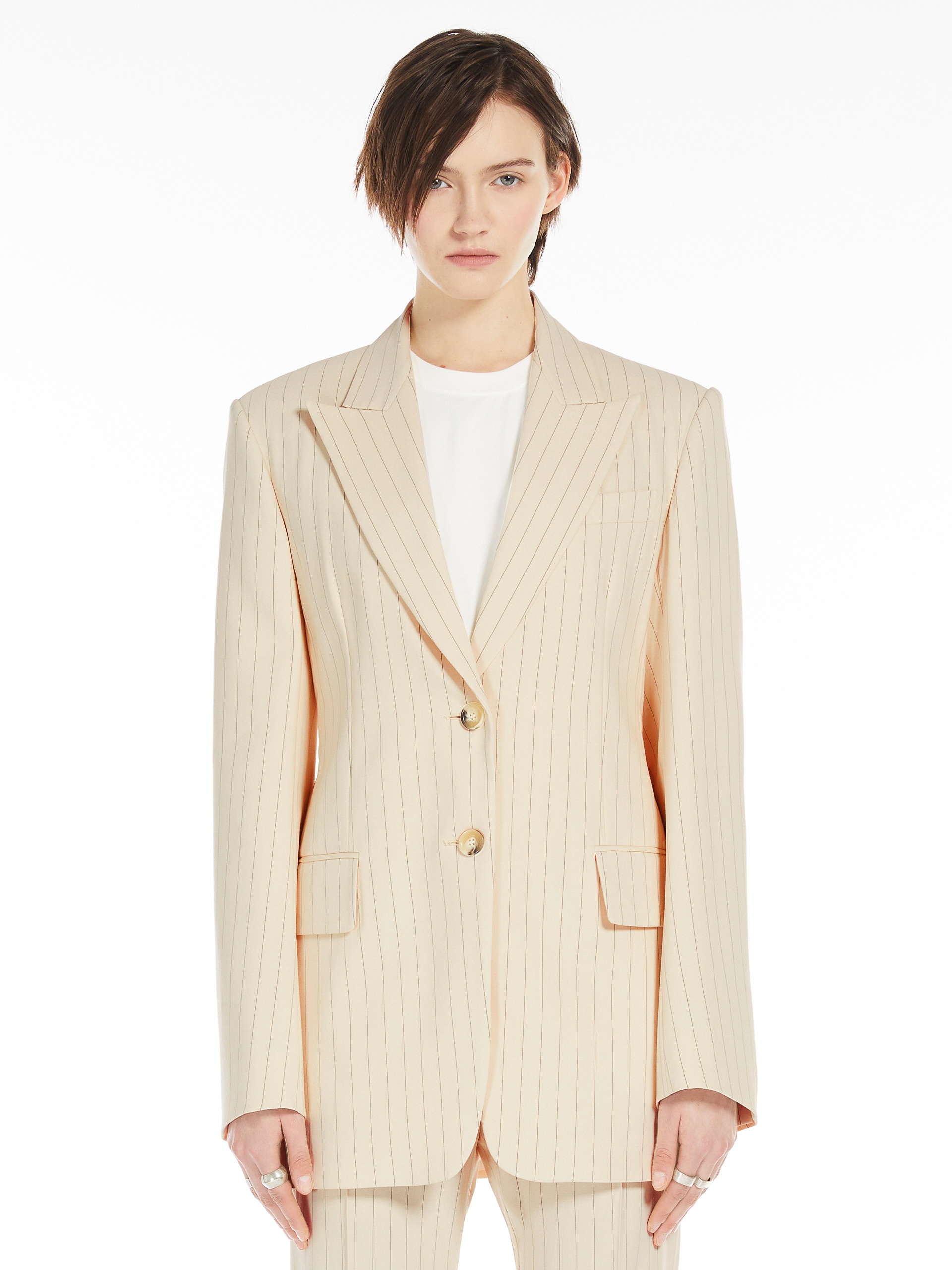 AVERSA Slim-fit pinstripe blazer - 3