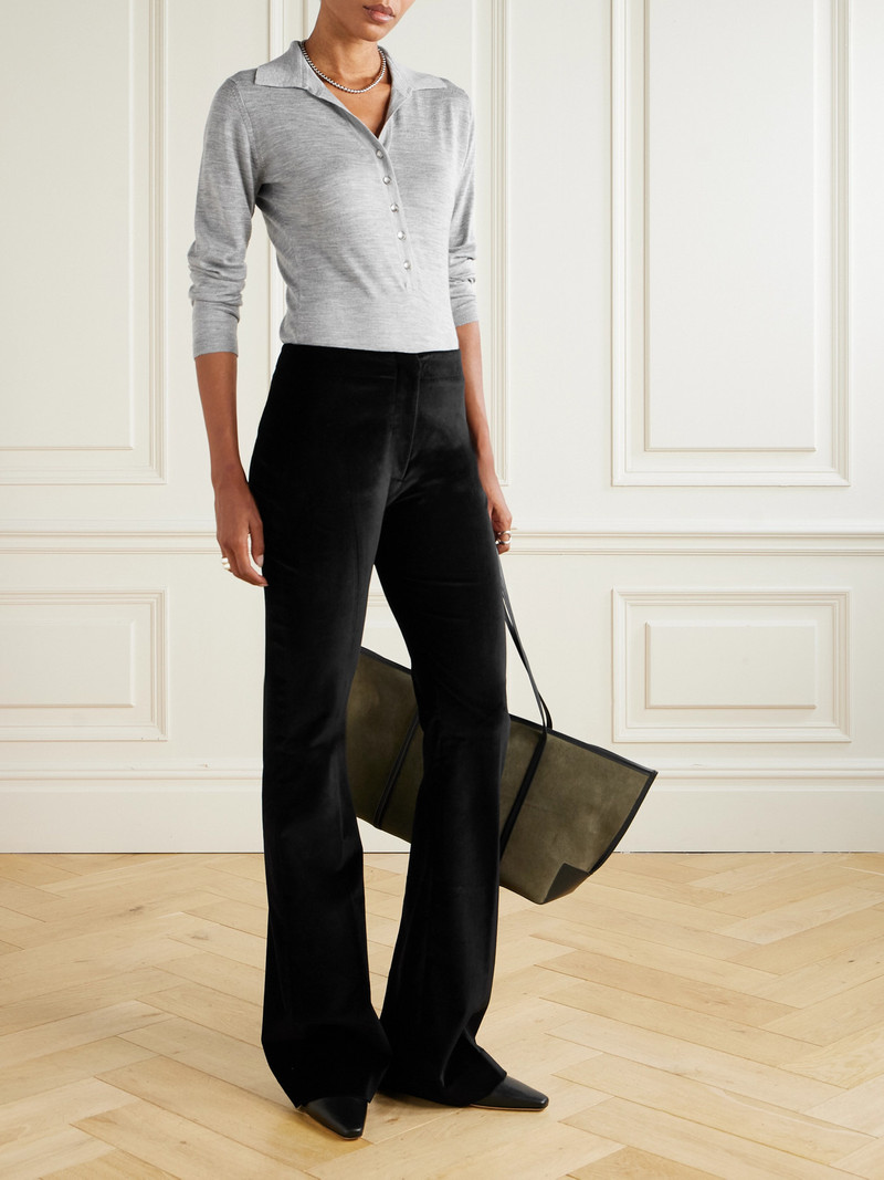 TOVE Roux Cotton-blend Velvet Flared Pants outlook