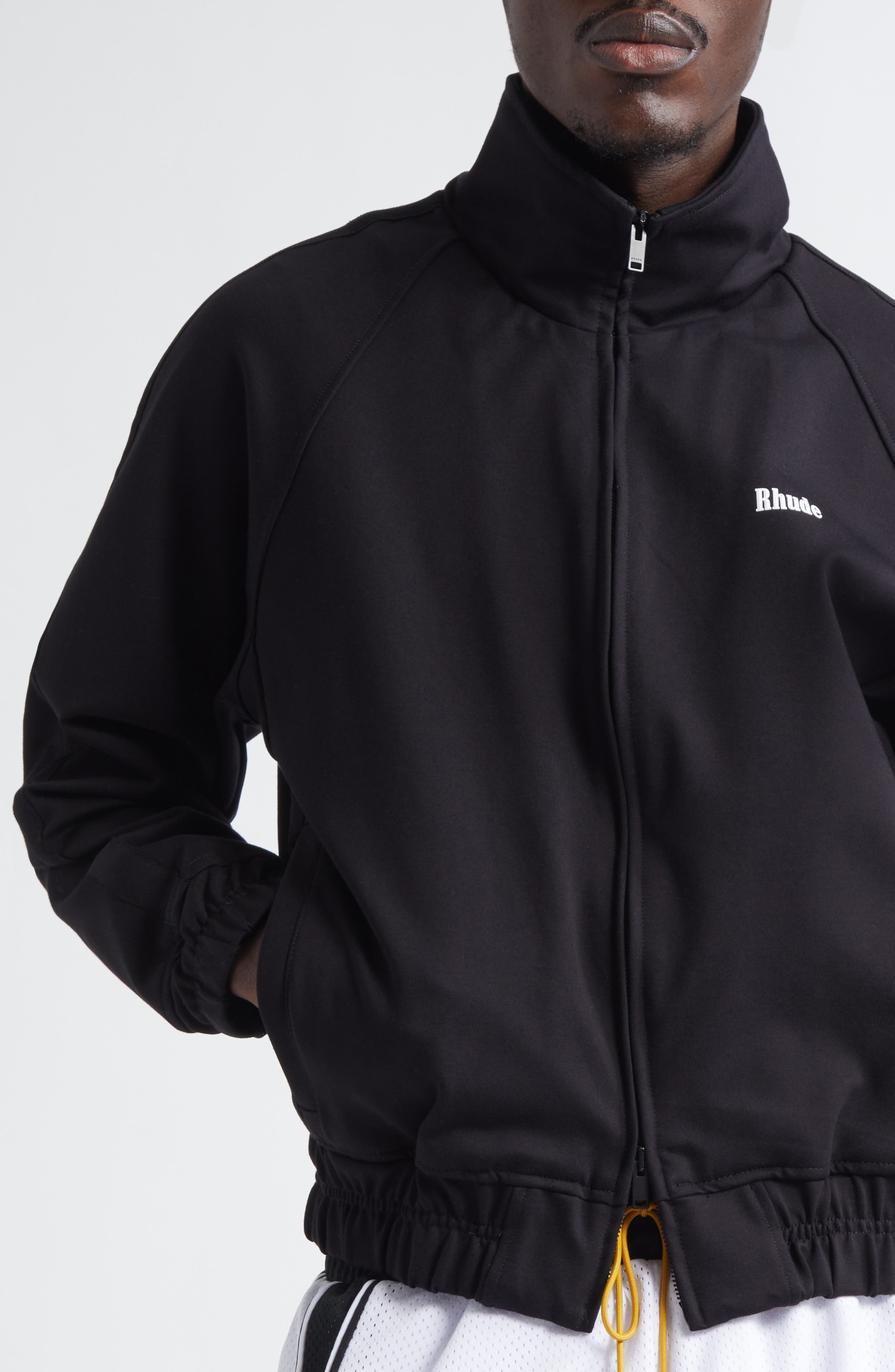 Rhude Hamptons Traxedo Track Jacket in Black 0015 at Nordstrom - 4
