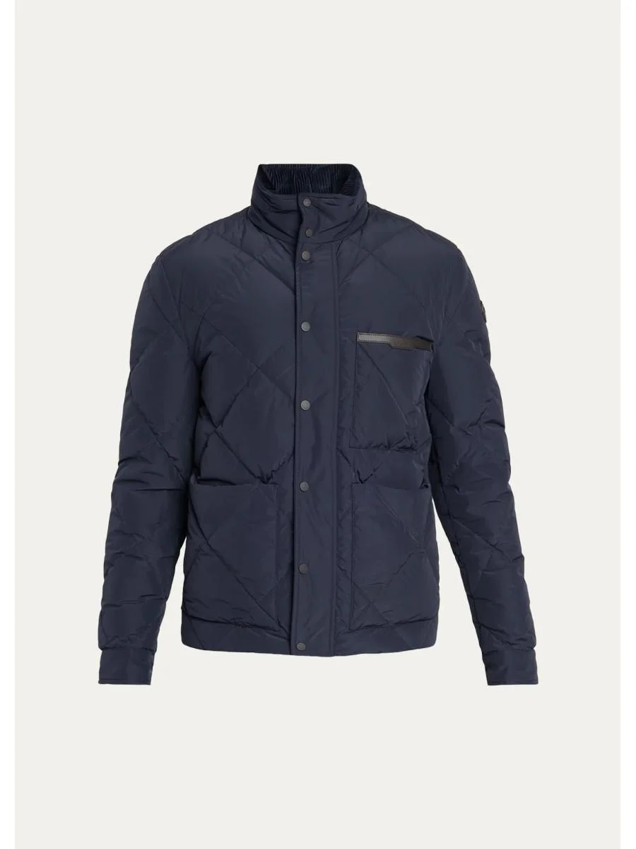 Men's Aquaflect Quilted Leather-Trim Jacket - 1
