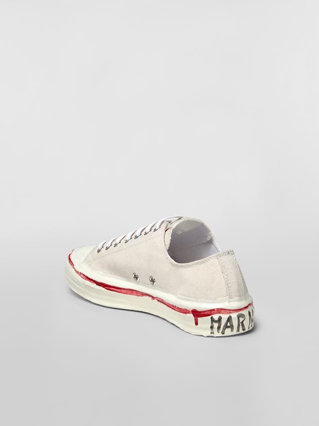 MARNI GRAFFITI LOW-TOP SNEAKER GOOEY IN CANVAS WITH PARTIAL RUBBER COATING - 3