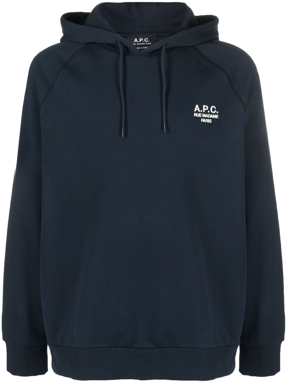 logo-embroidered cotton hoodie - 1