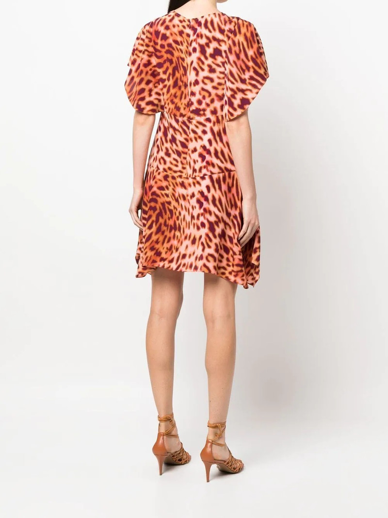 leopard-print silk flounce dress 4