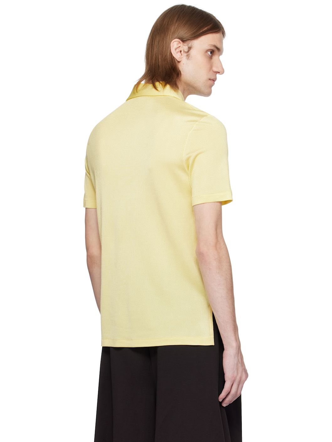 Yellow Runway Regular Fit Satin Piqué Polo - 3