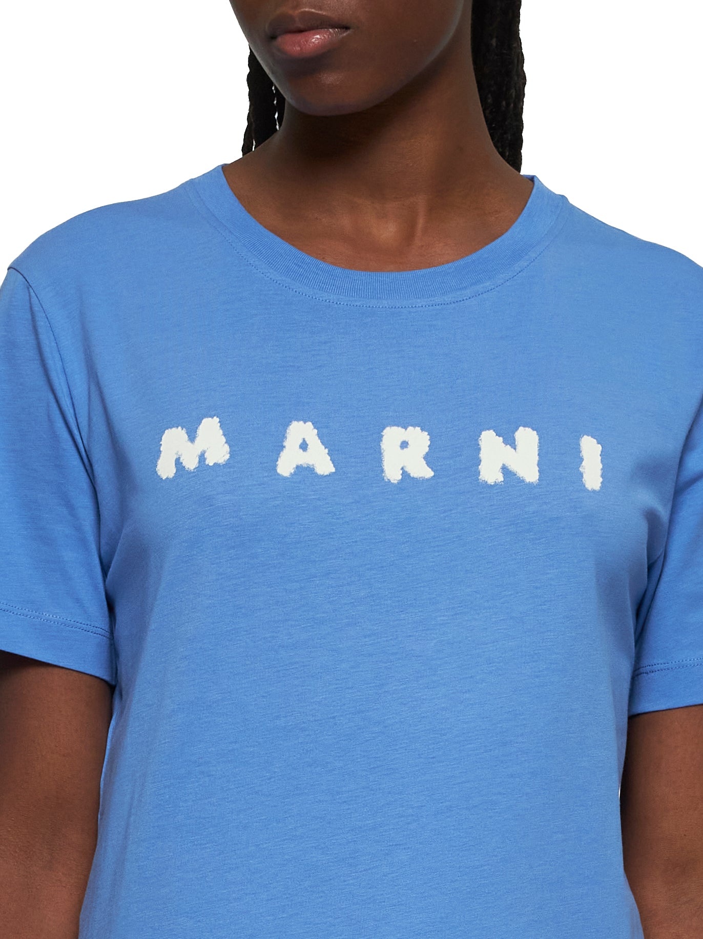 Light blue Marni Scribbled logo T-shirt - 4