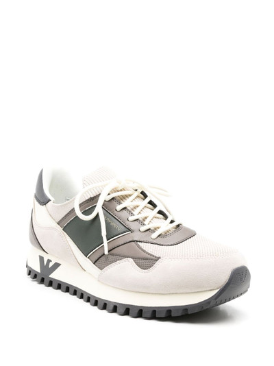 EMPORIO ARMANI colour-block logo-print sneakers outlook