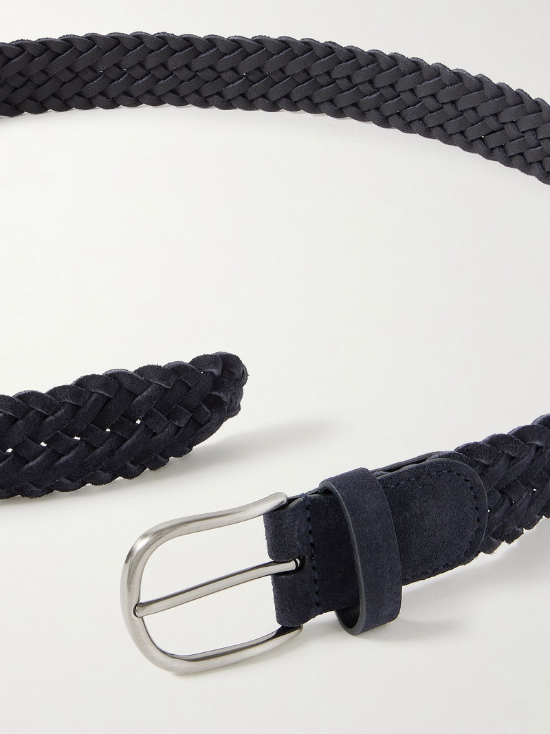 Anderson's 3.5cm Woven Suede Belt Navy outlook