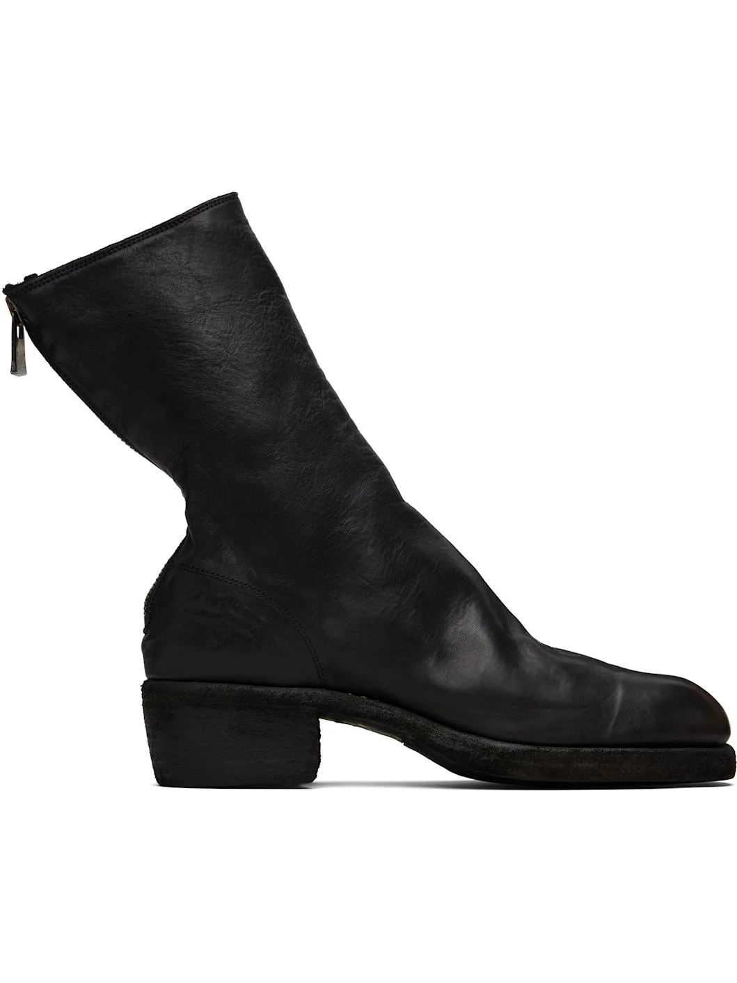 Black Back Zip Boots - 1