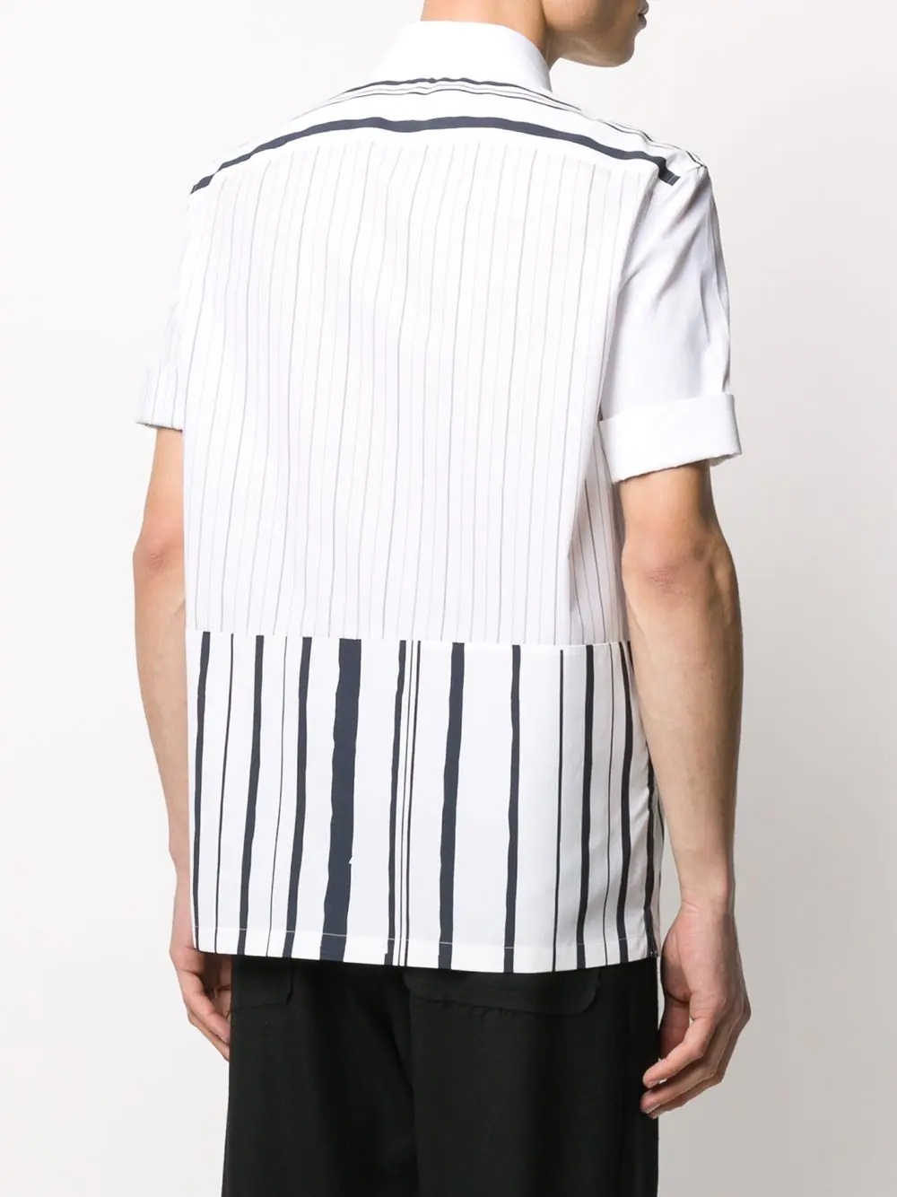 striped-panel short-sleeve shirt - 4