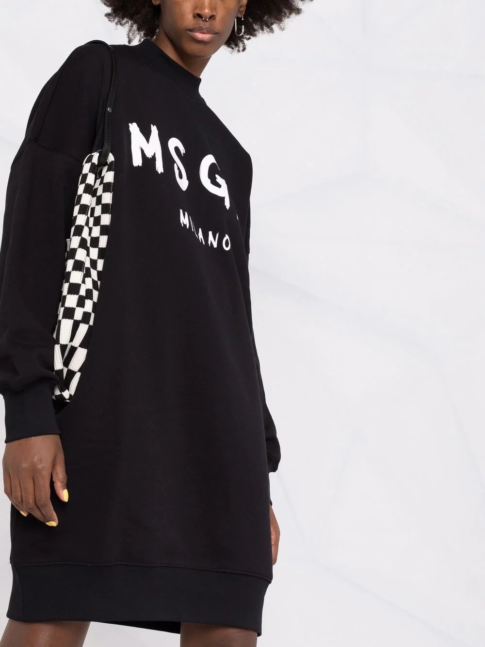 brushstroke-logo sweatshirt dress - 3