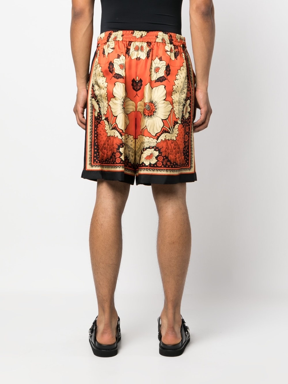 floral-print track shorts - 4