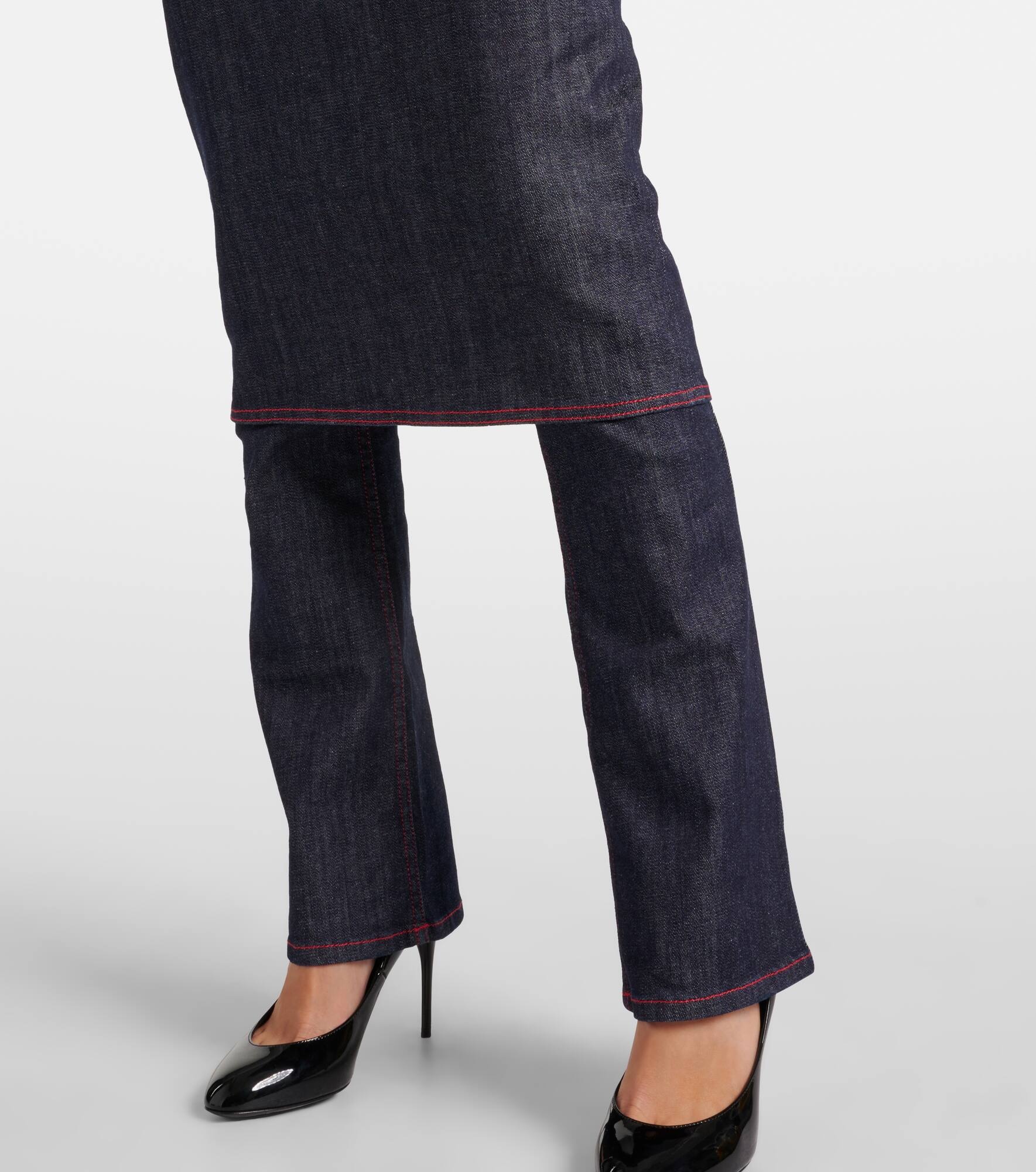 Denim skirt pants - 5