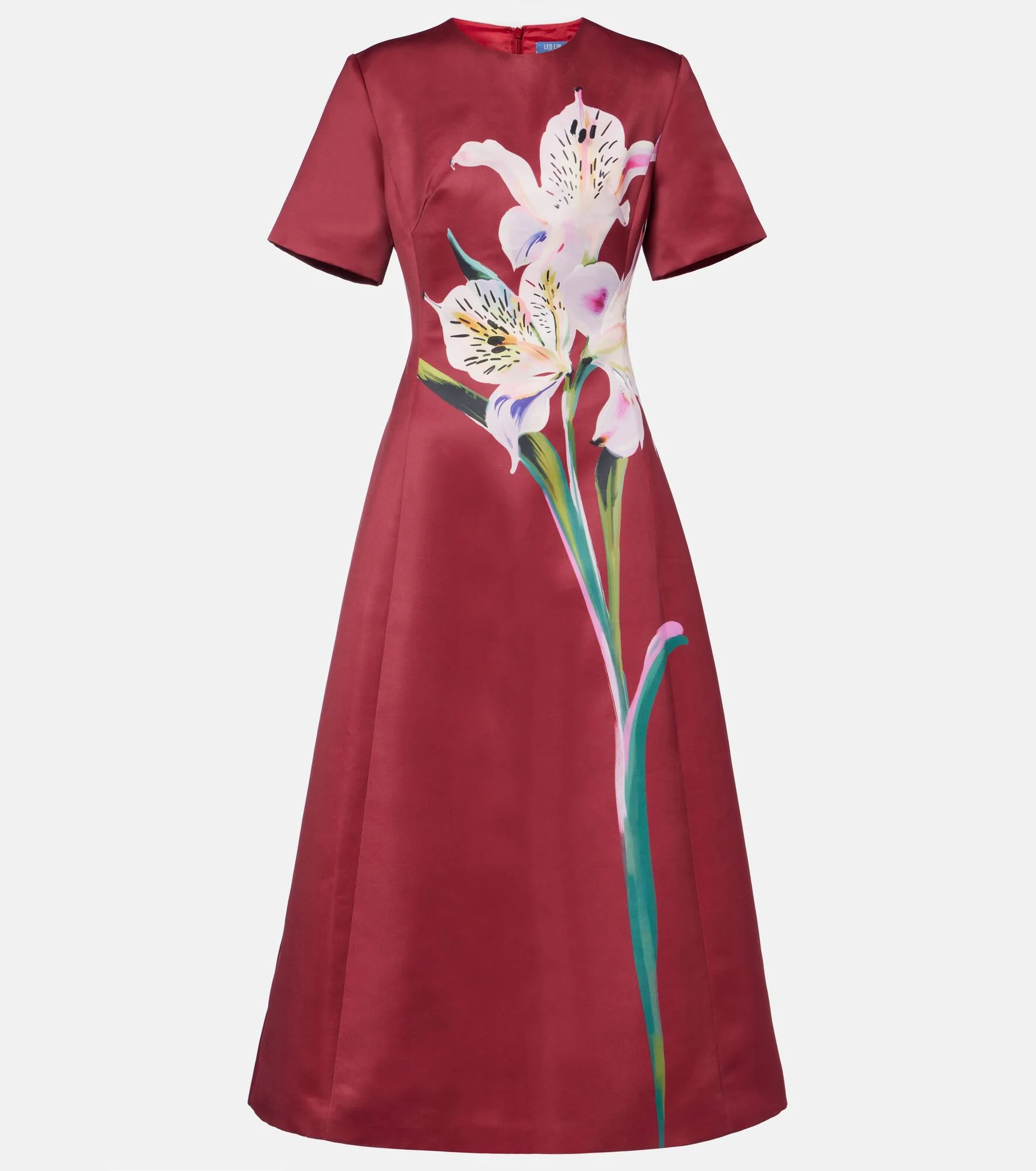 Caroline floral satin midi dress - 1