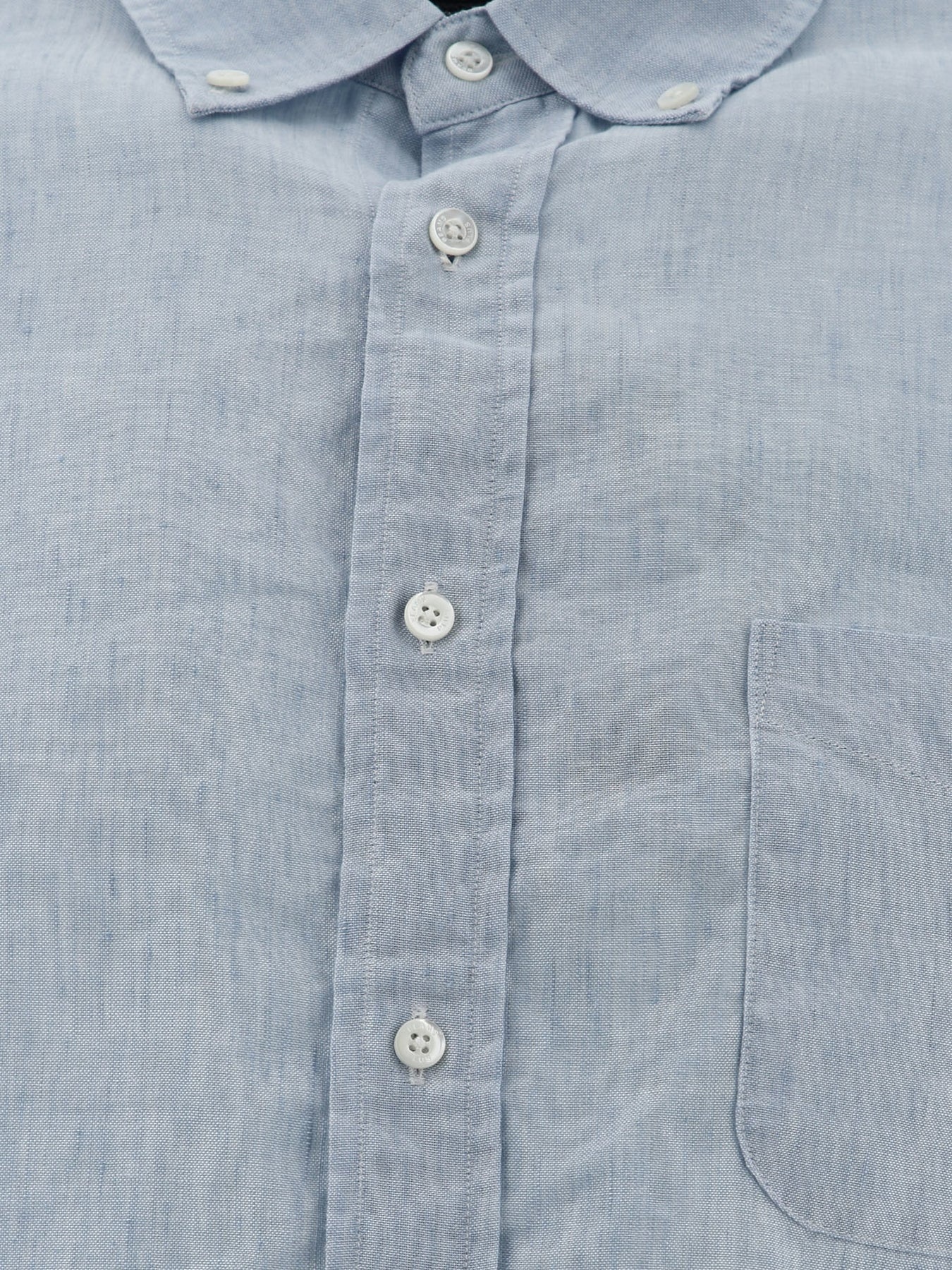 Linen Shirt With Chest Pocket Shirts Light Blue - 3