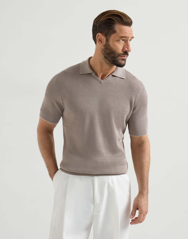 Cotton English rib knit polo 2