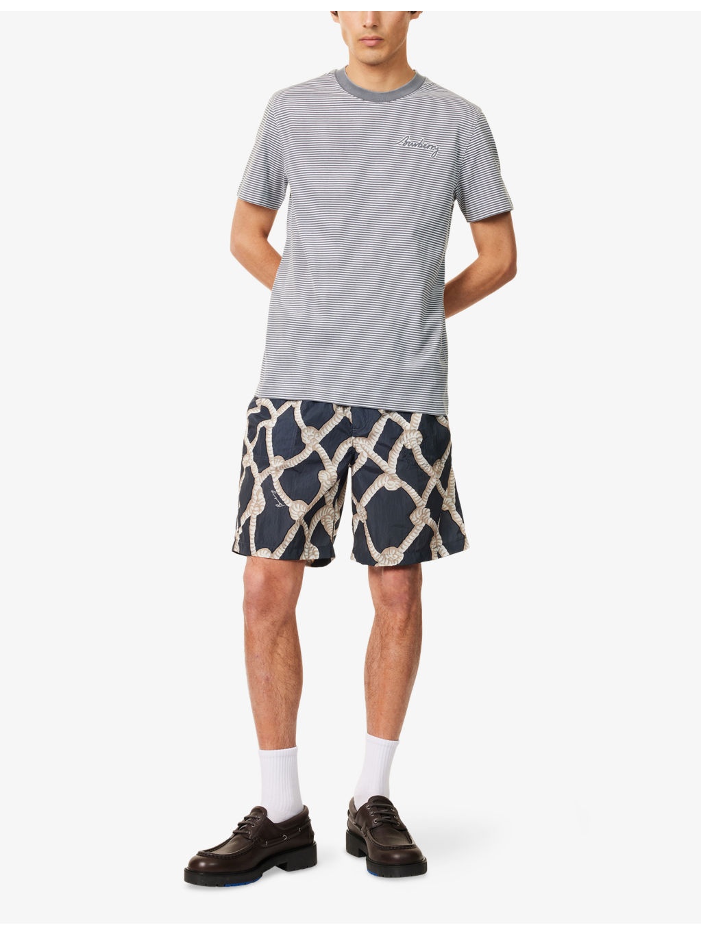 Stripe-Print Crewneck Cotton-Jersey T-Shirt - 2