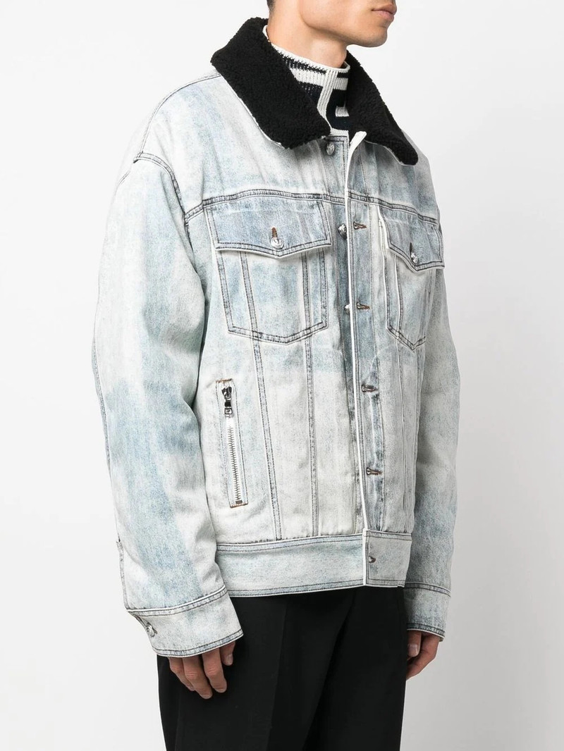 logo-embroidered denim jacket 3