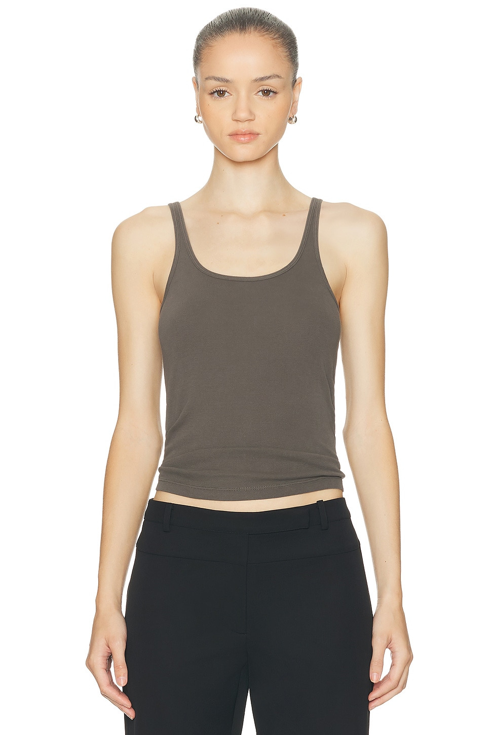 Organic Cotton Slim Scoop Tank Top - 1