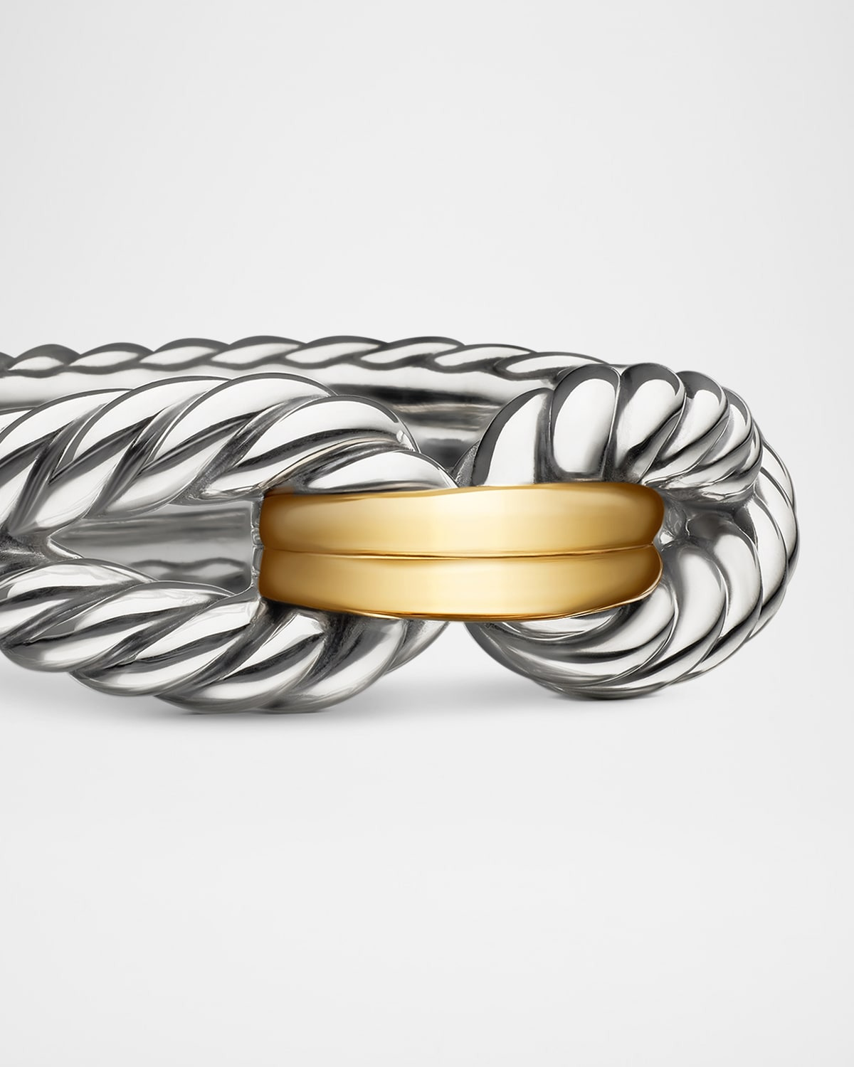 Cable Loop Ring in Silver with 18K Gold, 8mm - 5