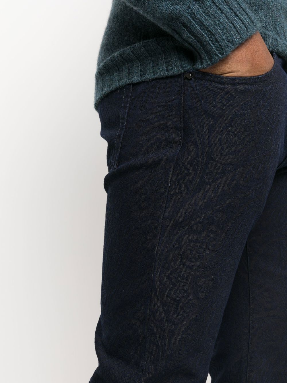 paisley-jacquard straight jeans - 5