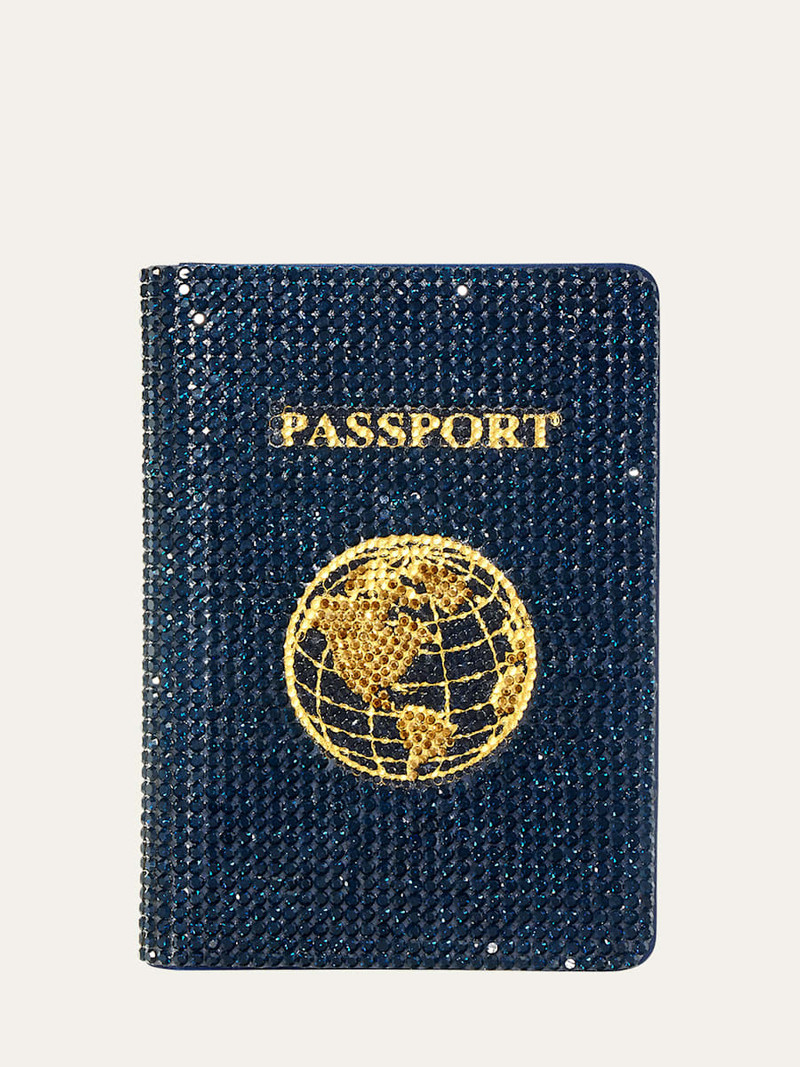 Allover Crystal Passport Holder 1