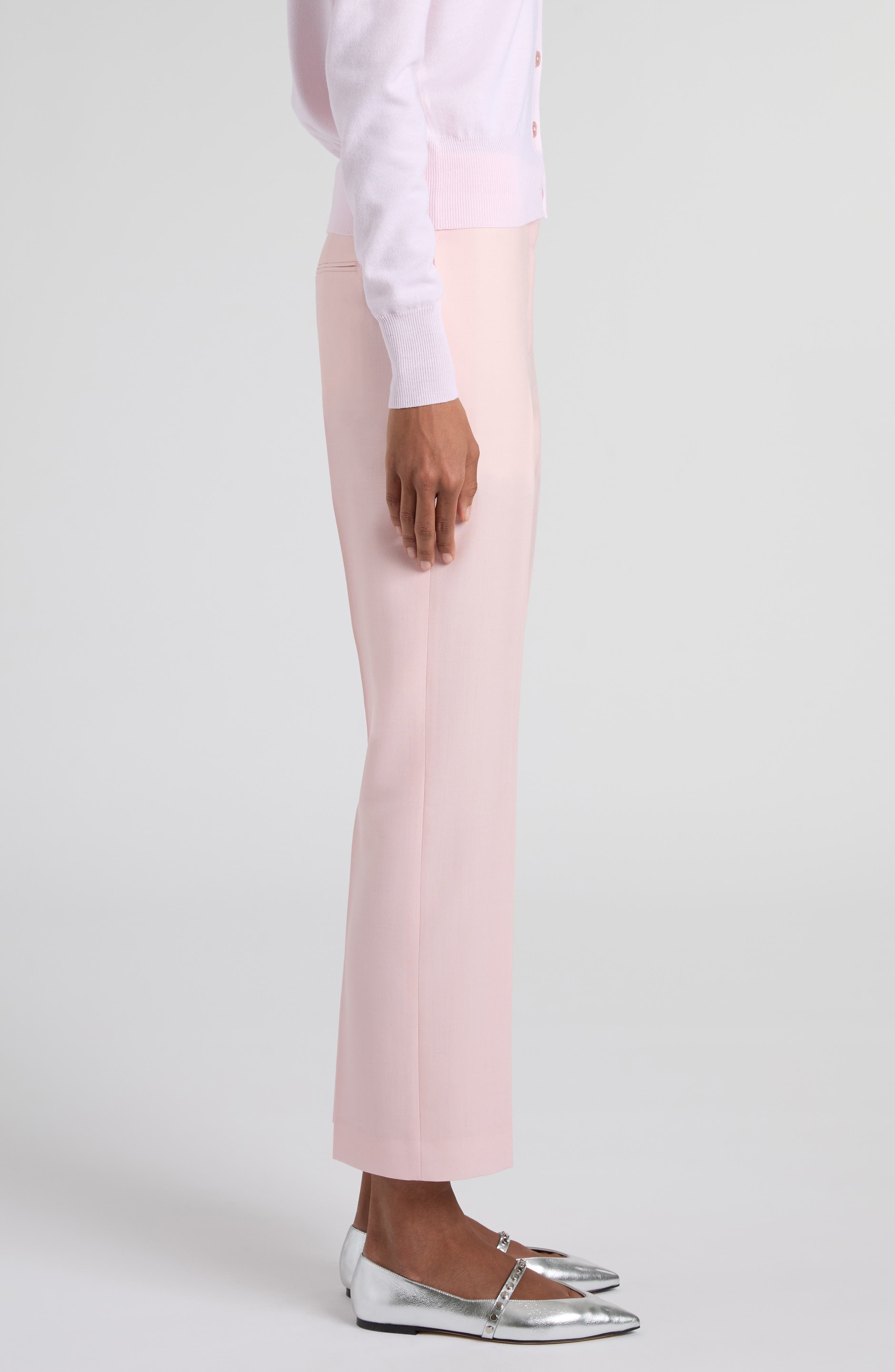 McQueen Wool & Mohair Cigarette Pants in Rose at Nordstrom - 4