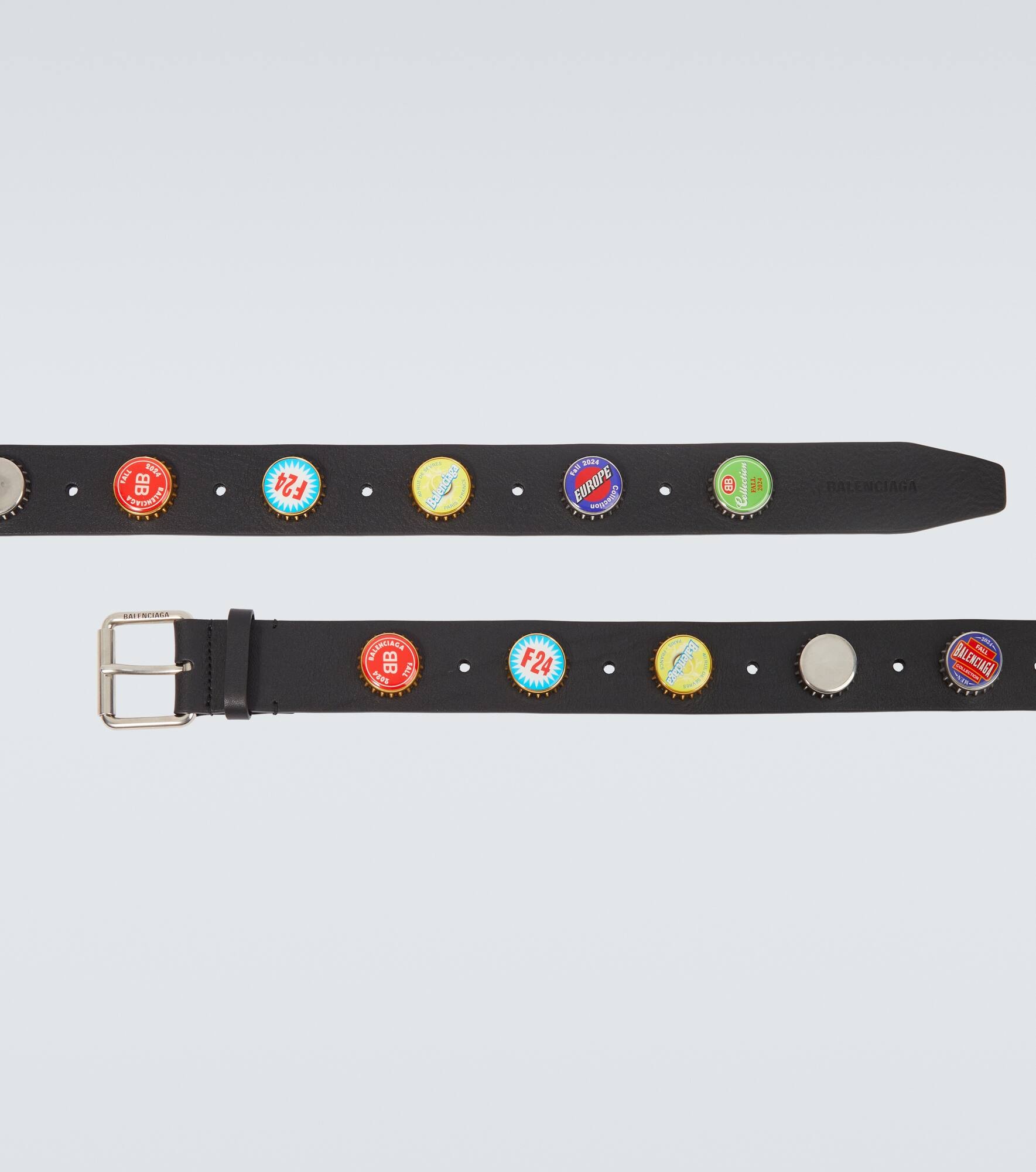 Embellished leather belt - 4