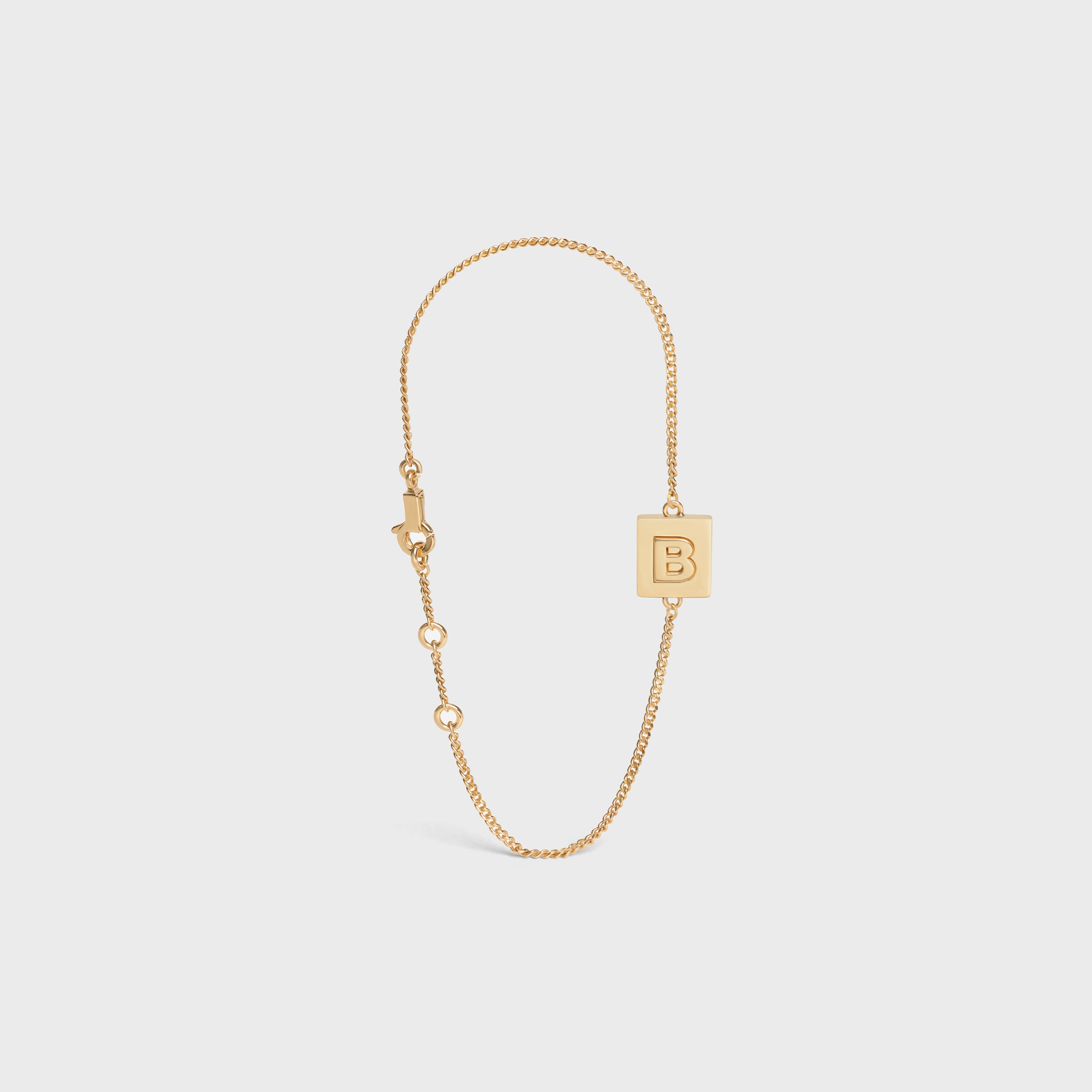 Alphabet B Bracelet in Brass with Gold Finish - 2